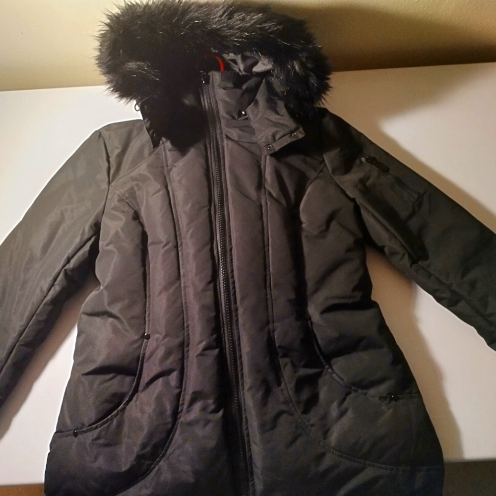 Halitech faux fur bubble coat women's